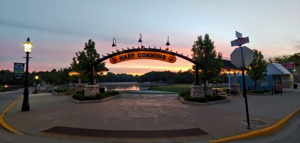 Hart Commons at sunset