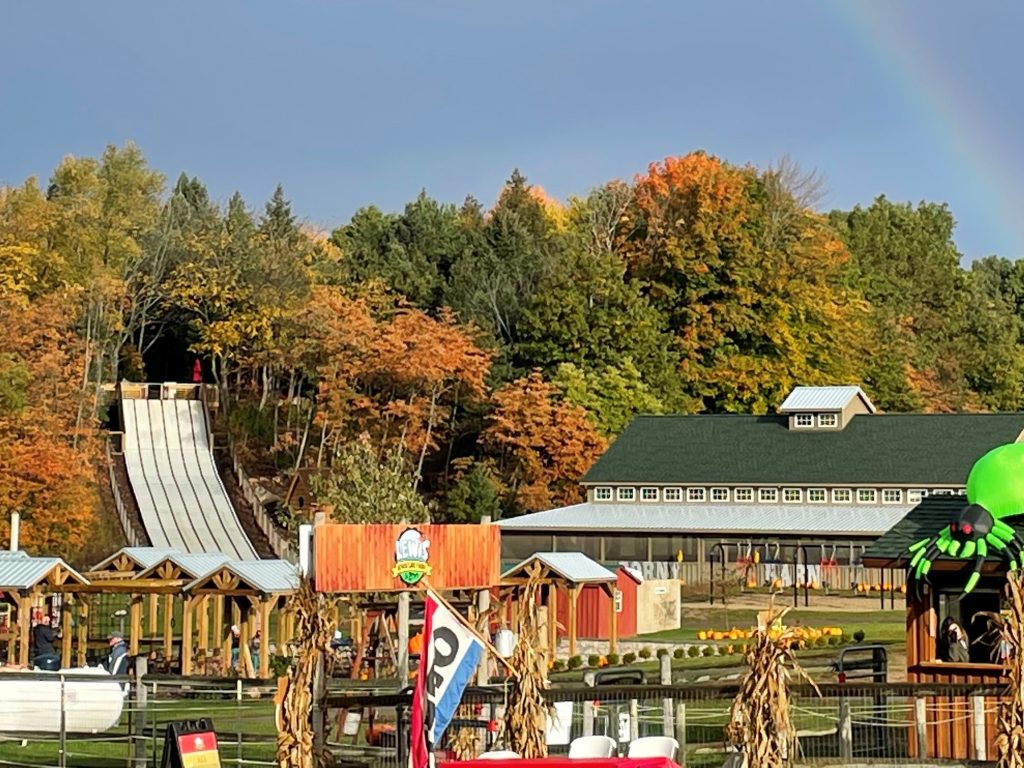 Rainbow over Lewis Farms in the fall