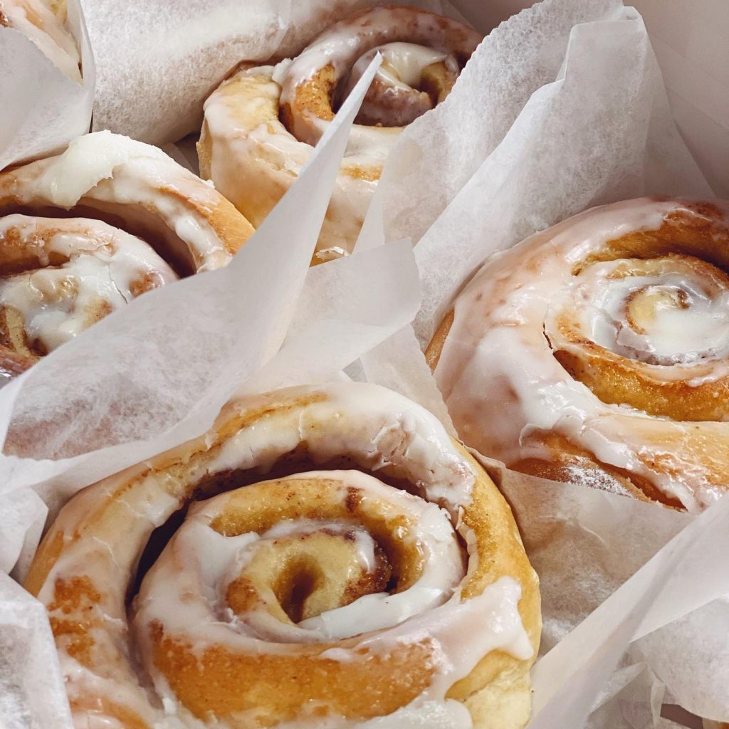 Freshly made cinnamon rolls