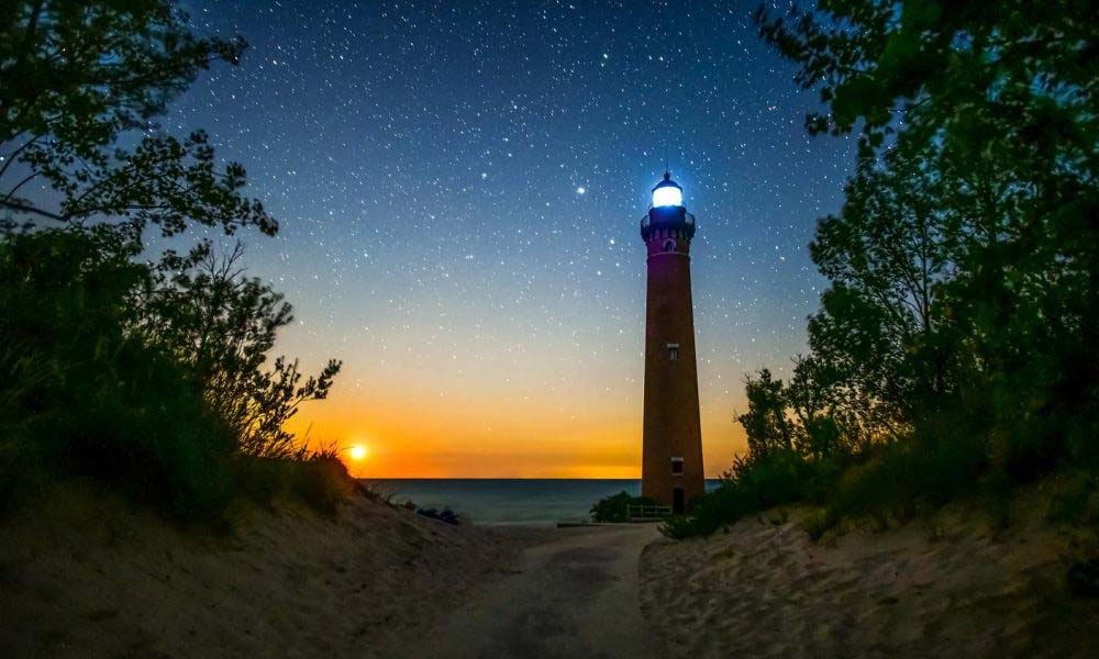 Little Sable Lighthouse at sunset
