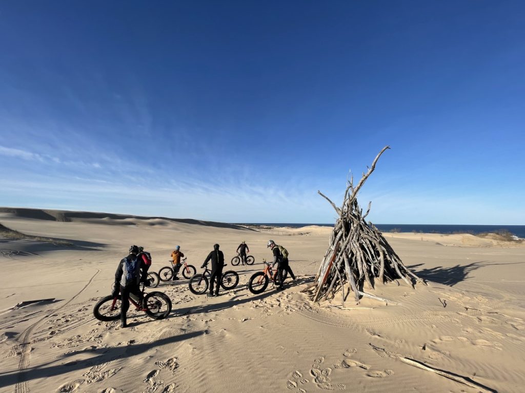 Fat bikes on the Silver Lake Sand Dunes