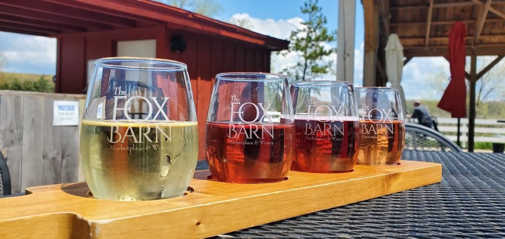 Wine flight at Fox barn