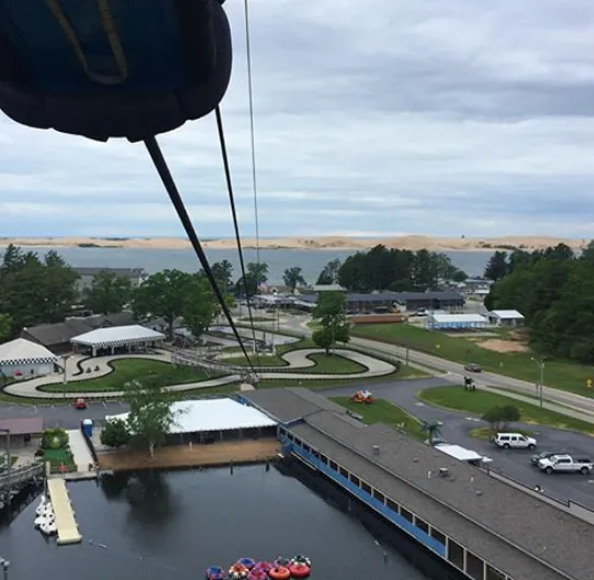 View of Silver Lake from zipline