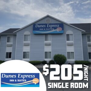 Dunes Express Inn and Suites near the Hart-Montague Bike Trail in Hart, Michigan